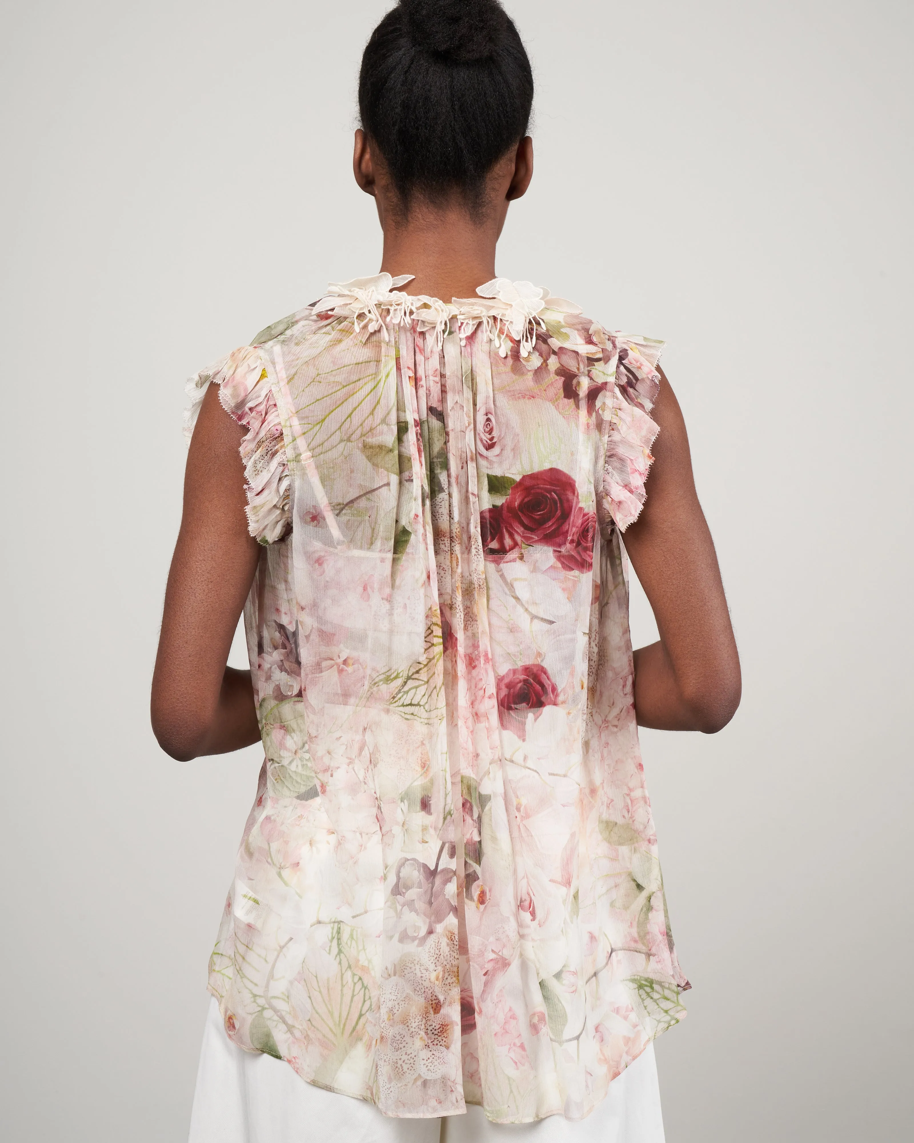 dancer flutter tank - alabaster garden floral