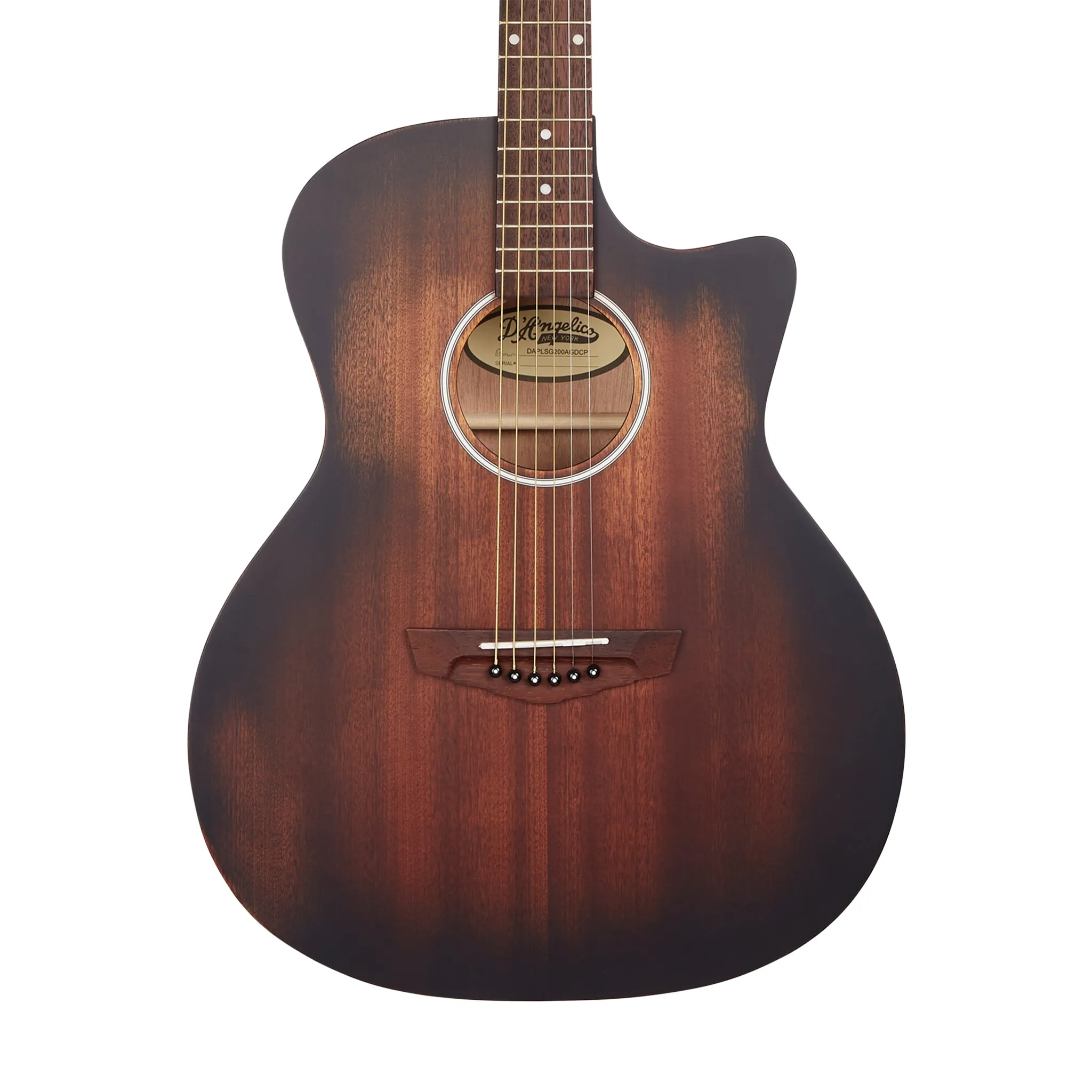 D'Angelico Premier Gramercy LS Grand Auditorium Acoustic Guitar, Aged Mahogany