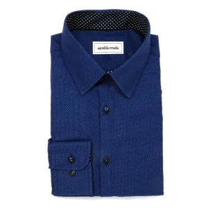 Dark Navy Blue Textured Dress Shirt | The Constellation