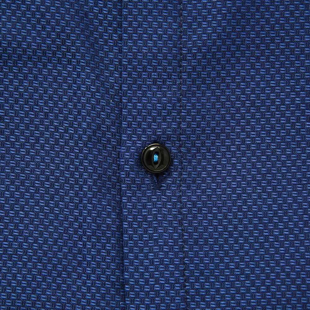 Dark Navy Blue Textured Dress Shirt | The Constellation