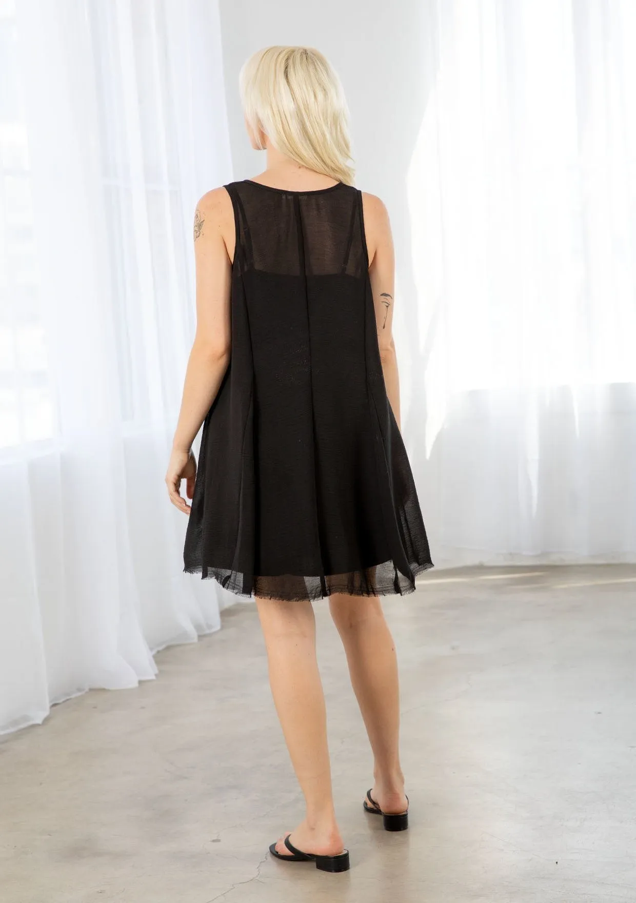 Daze Chiffon Applique Mini Dress