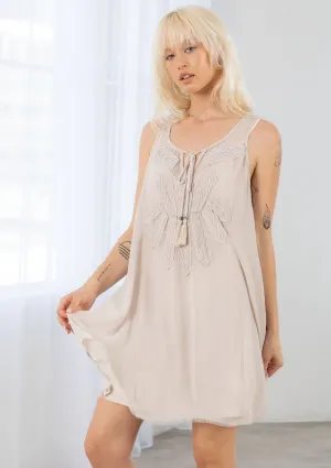 Daze Chiffon Applique Mini Dress
