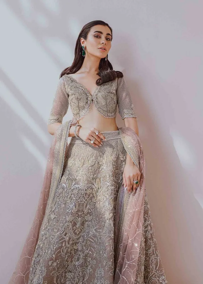 Designer Embellished Grey Indian Lehenga Choli #BN1160