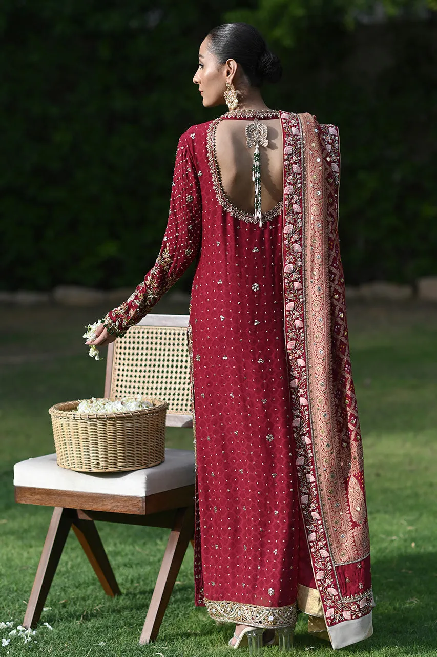 Designer Red Long Kameez Salwar for Indian Wedding Wear