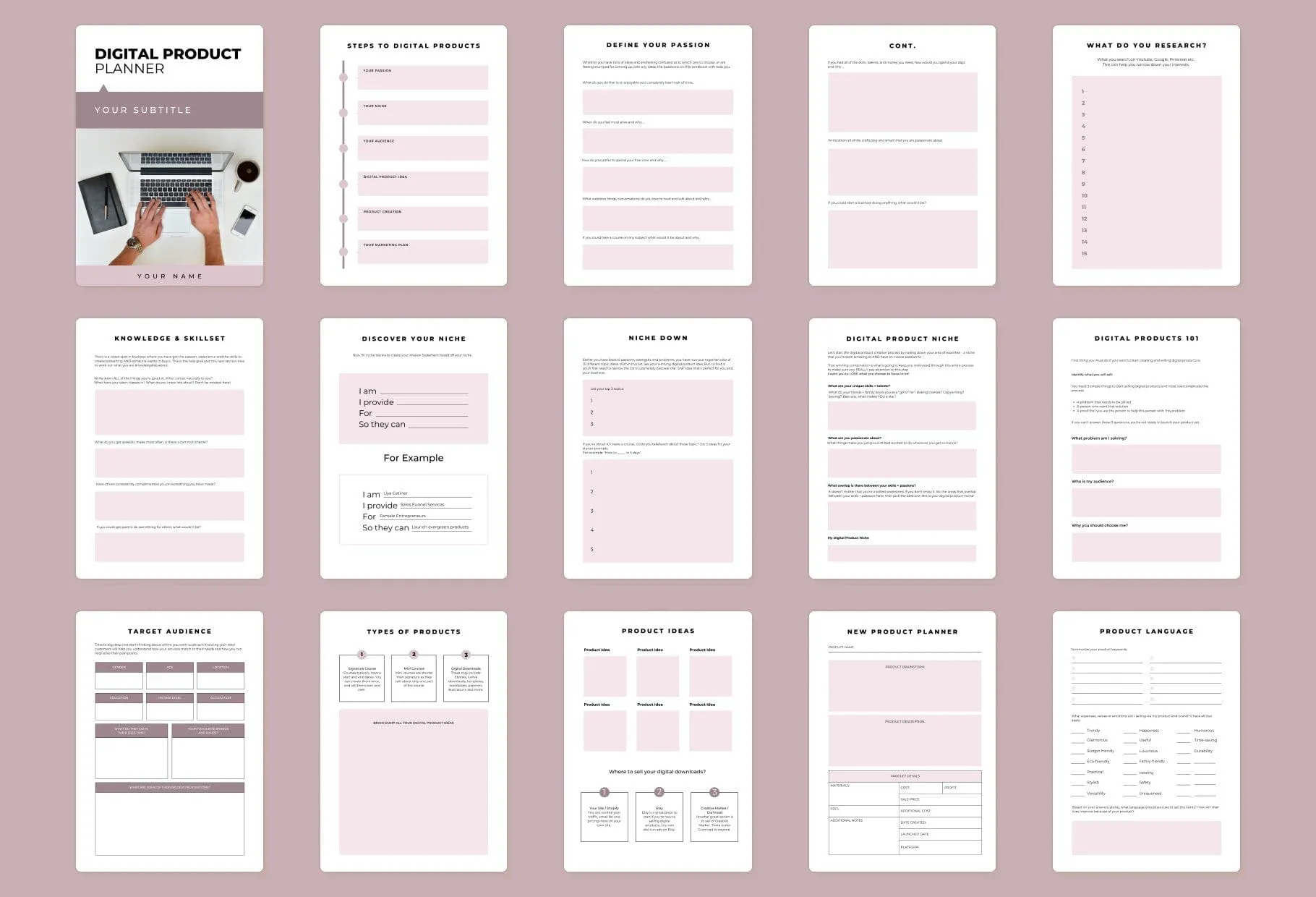 Digital Product Planner Canva Template