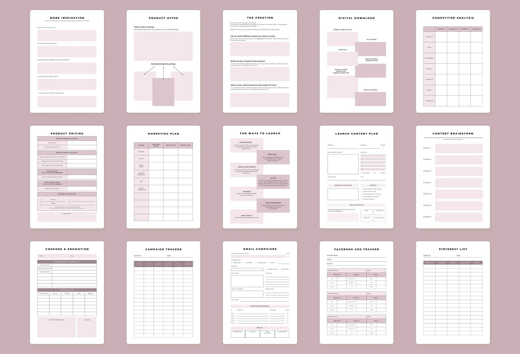Digital Product Planner Canva Template