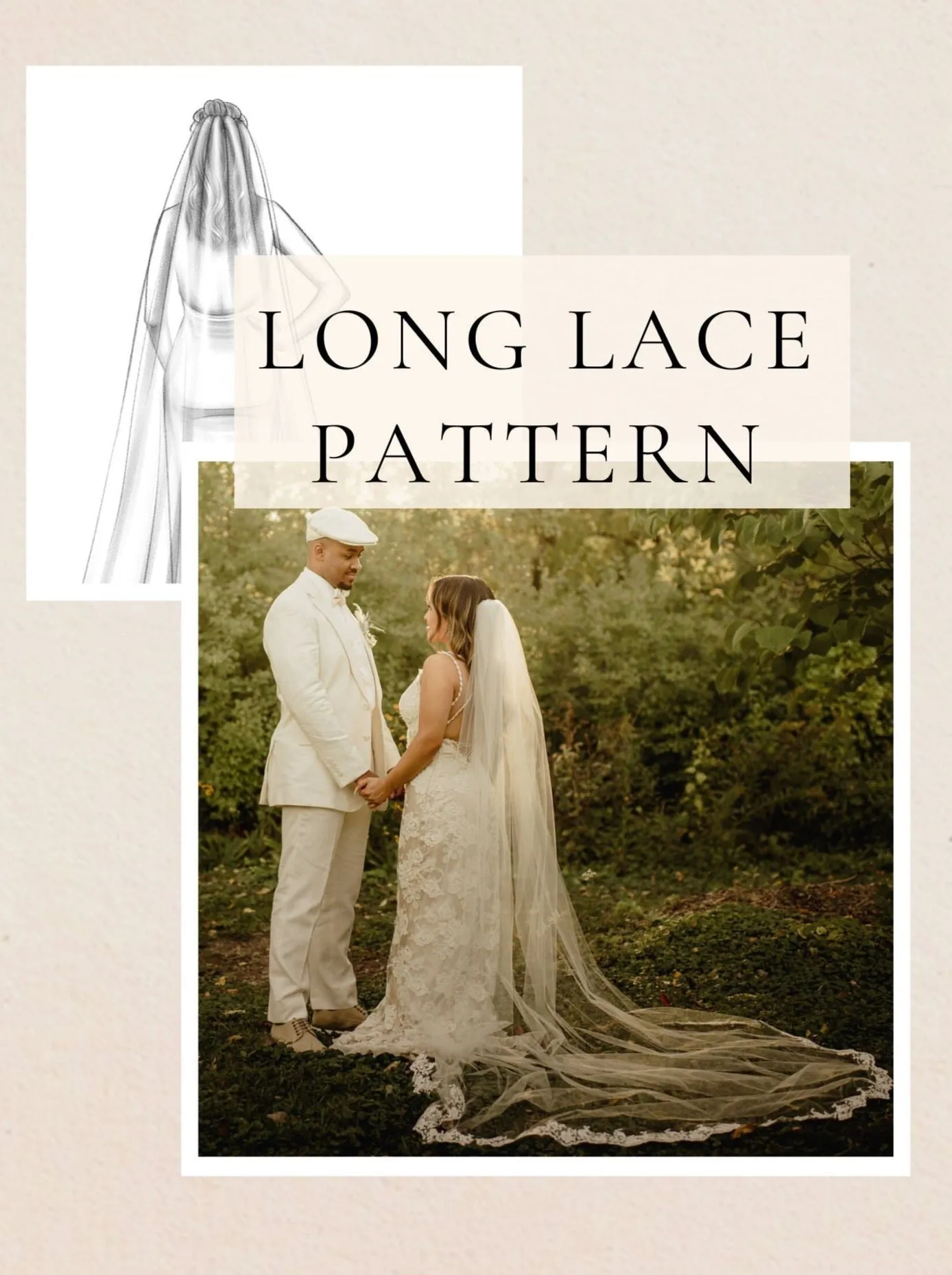 DIY Lace Cathedral Length Wedding Veil Pattern PDF Tutorial