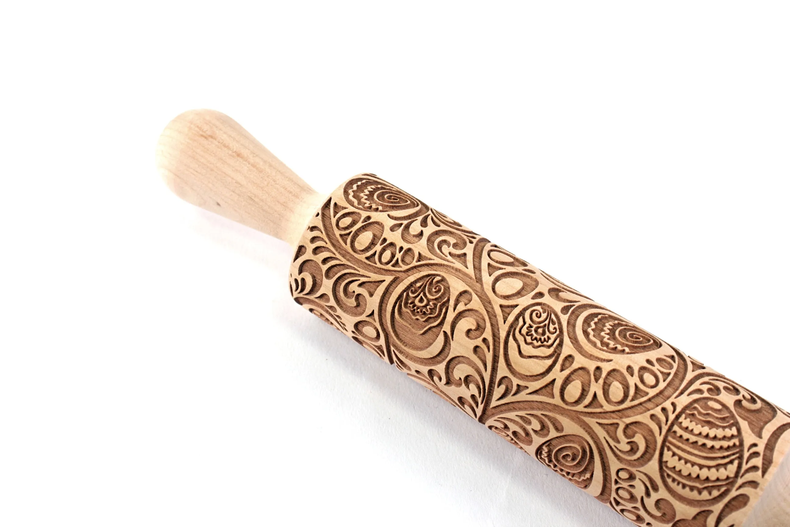 Easter Rolling Pin, Embossed Happy Eggs Shortbread Cookies, Christmas Gift Gingerbread Pottery Stamp, Ceramic Roller