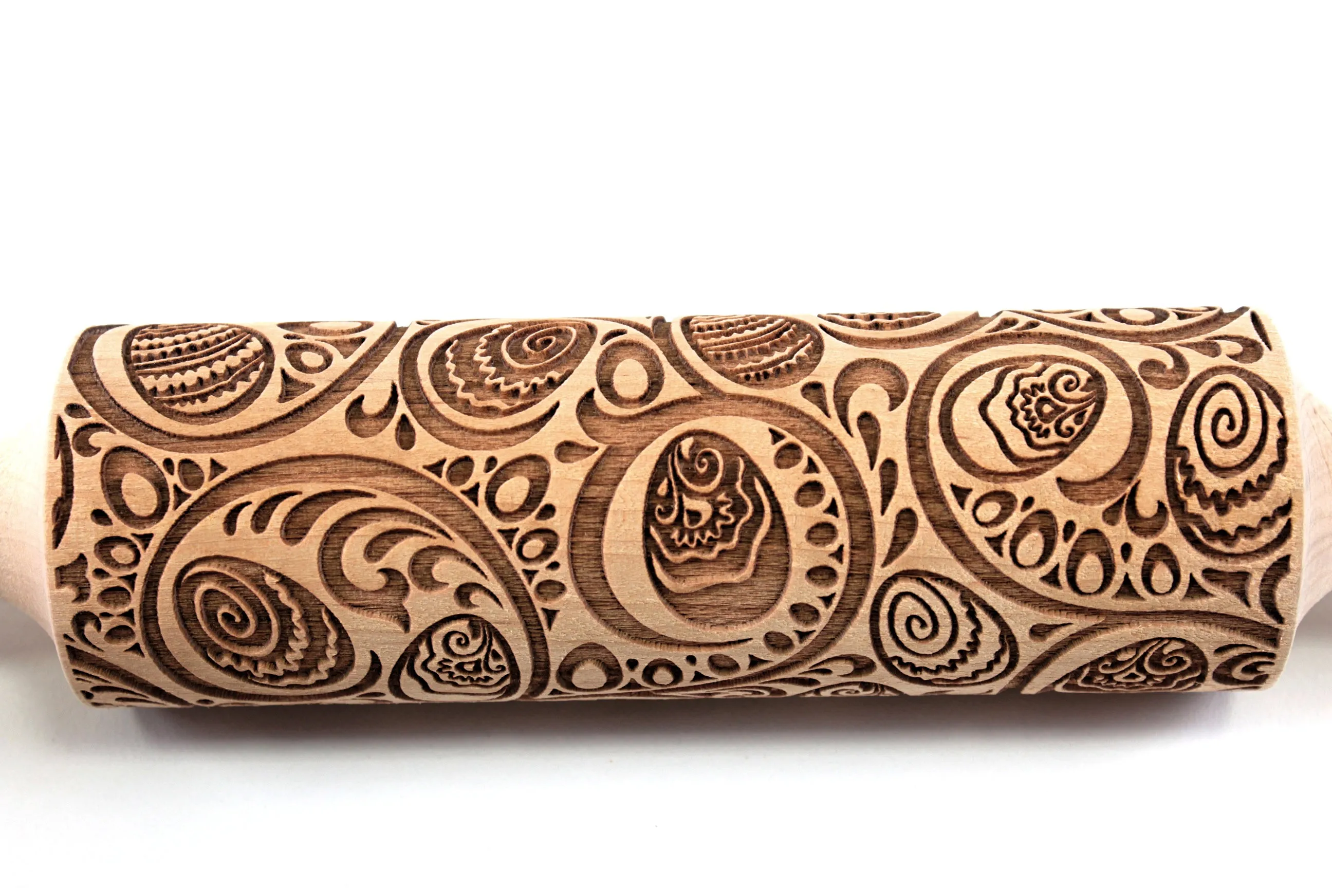Easter Rolling Pin, Embossed Happy Eggs Shortbread Cookies, Christmas Gift Gingerbread Pottery Stamp, Ceramic Roller