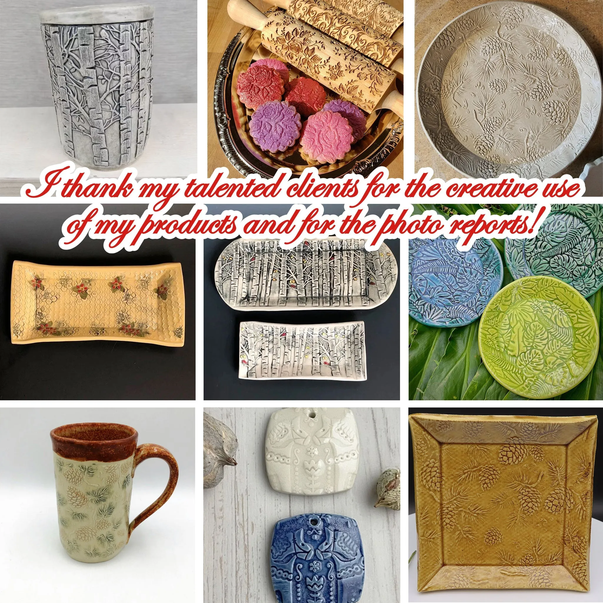 Easter Rolling Pin, Embossed Happy Eggs Shortbread Cookies, Christmas Gift Gingerbread Pottery Stamp, Ceramic Roller