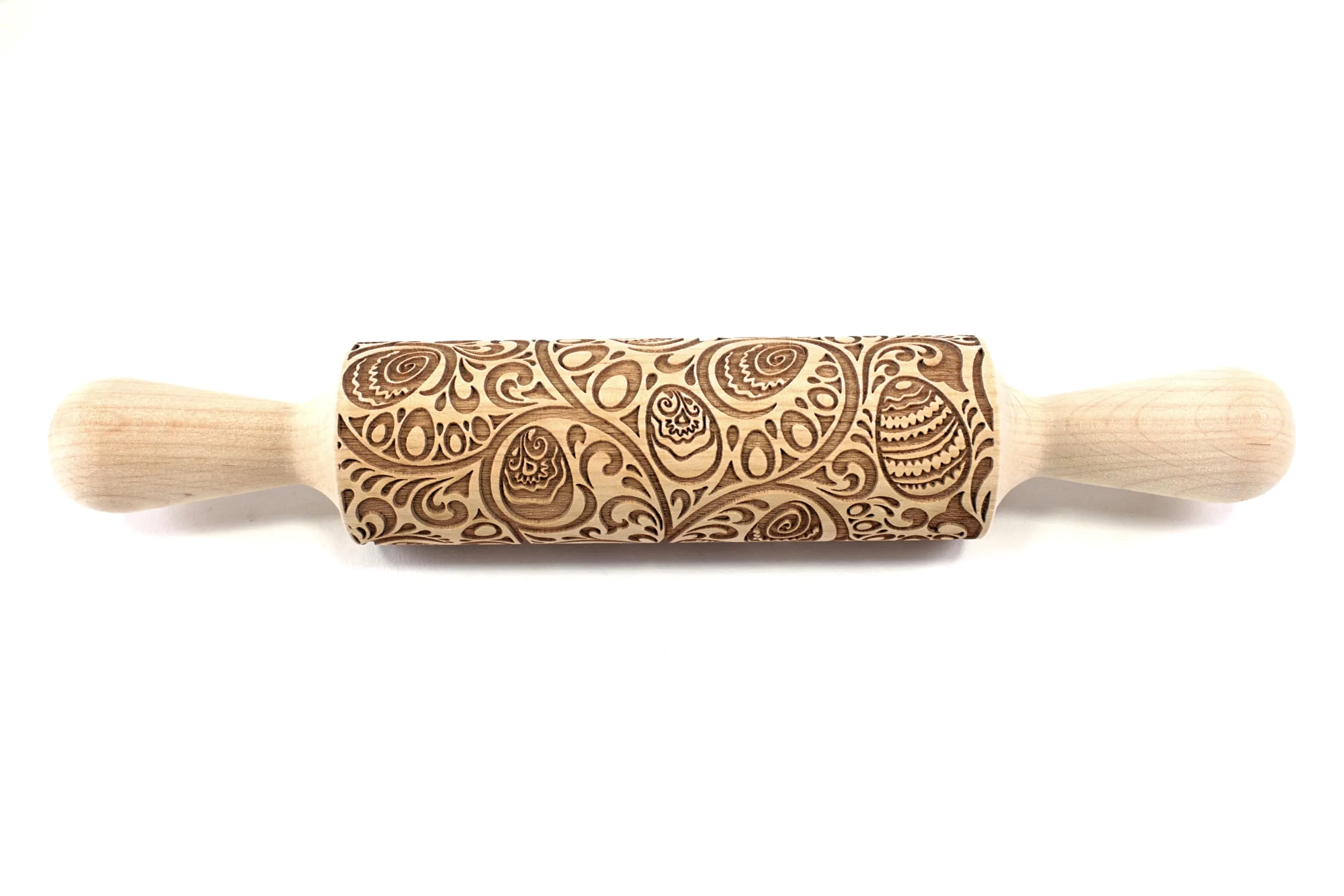 Easter Rolling Pin, Embossed Happy Eggs Shortbread Cookies, Christmas Gift Gingerbread Pottery Stamp, Ceramic Roller