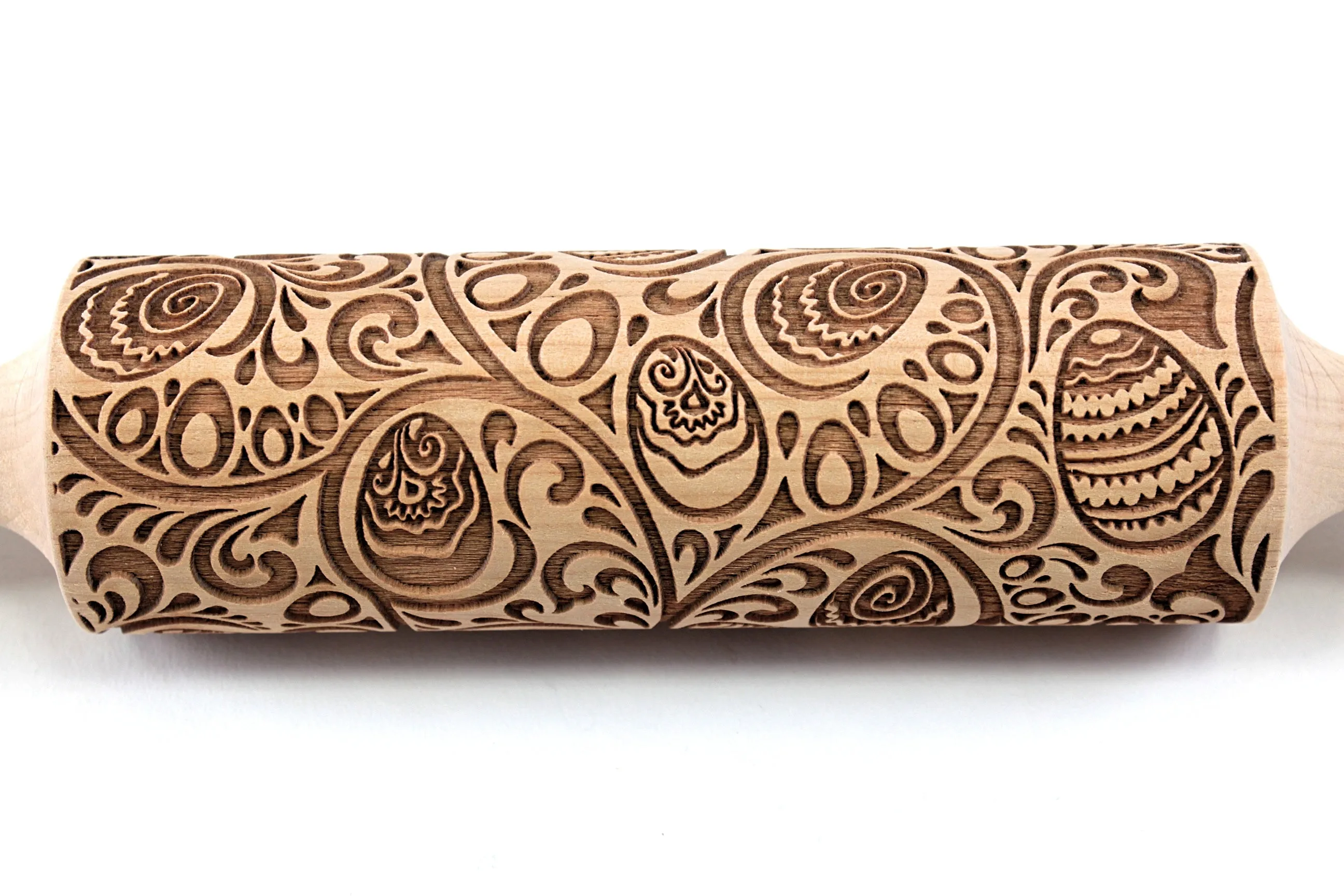 Easter Rolling Pin, Embossed Happy Eggs Shortbread Cookies, Christmas Gift Gingerbread Pottery Stamp, Ceramic Roller