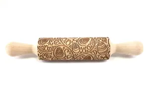 Easter Rolling Pin, Embossed Happy Eggs Shortbread Cookies, Christmas Gift Gingerbread Pottery Stamp, Ceramic Roller