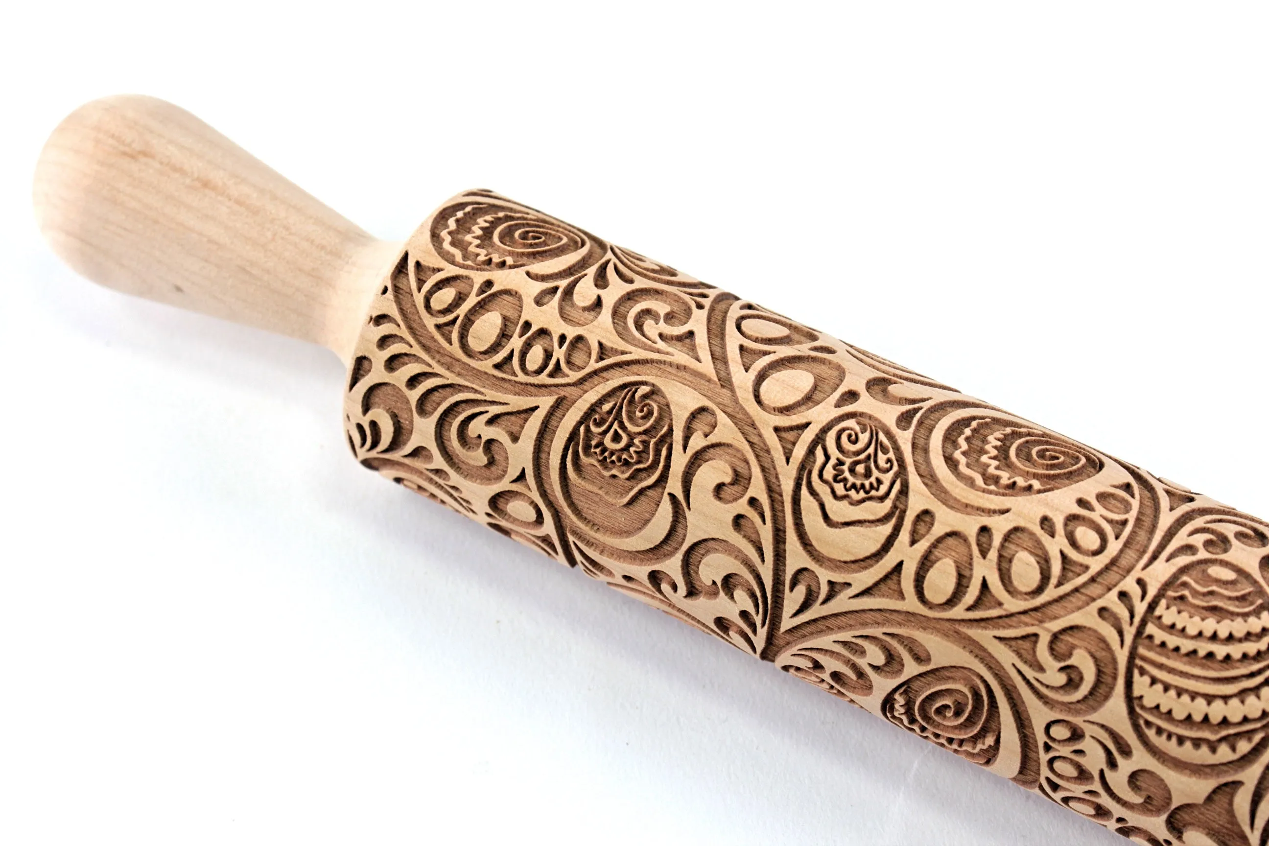 Easter Rolling Pin, Embossed Happy Eggs Shortbread Cookies, Christmas Gift Gingerbread Pottery Stamp, Ceramic Roller