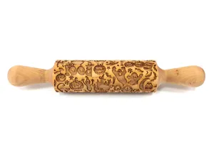 Embossed Rolling Pin Halloween Ghost, Jack o Lantern, Sugar Cookies