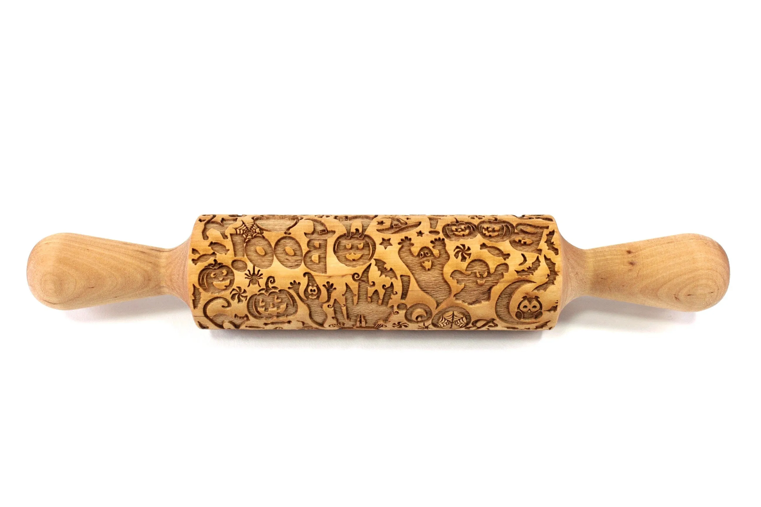 Embossed Rolling Pin Halloween Ghost, Jack o Lantern, Sugar Cookies