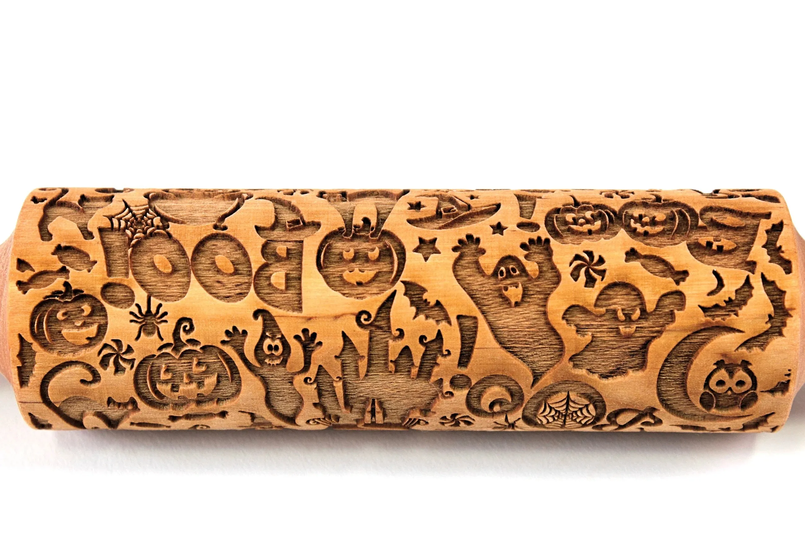 Embossed Rolling Pin Halloween Ghost, Jack o Lantern, Sugar Cookies