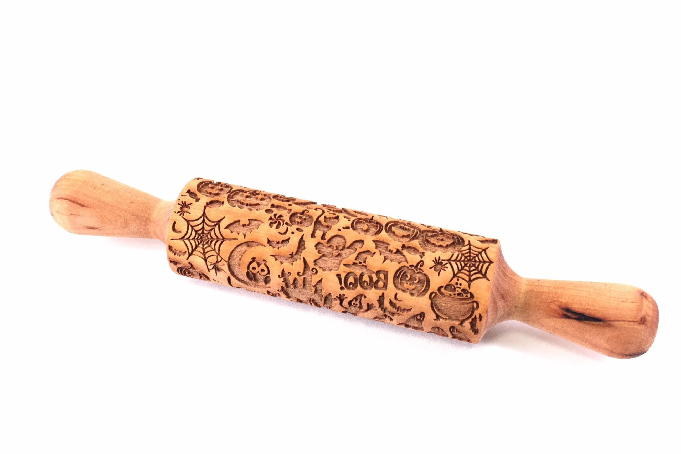 Embossed Rolling Pin Halloween Ghost, Jack o Lantern, Sugar Cookies