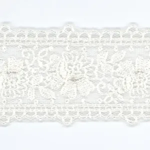 Embroidered Tulle Lace #01 White