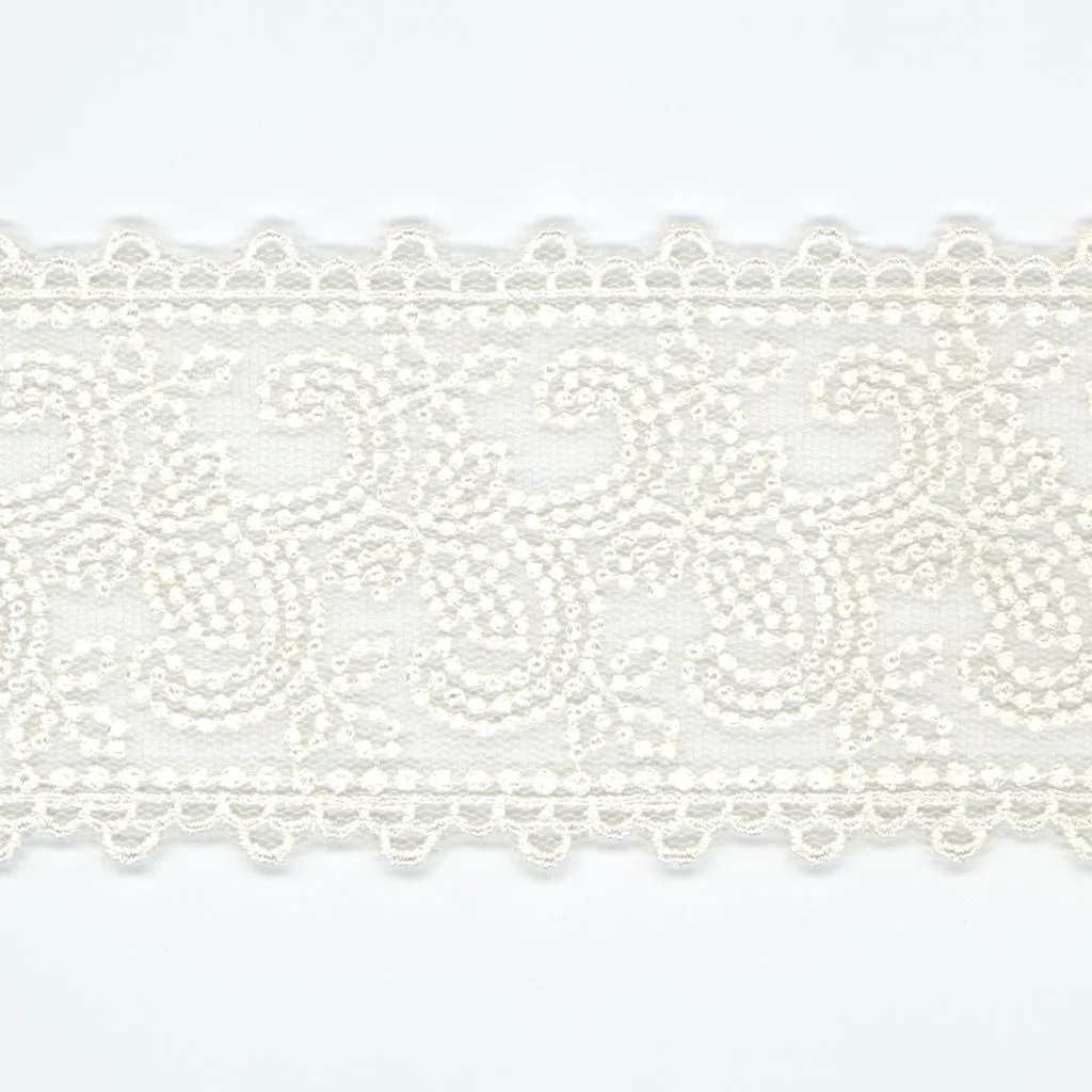 Embroidered Tulle Lace #01 White