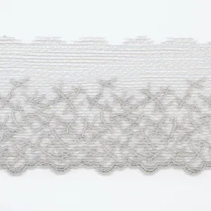 Embroidered Tulle Lace #100 Pale Silver