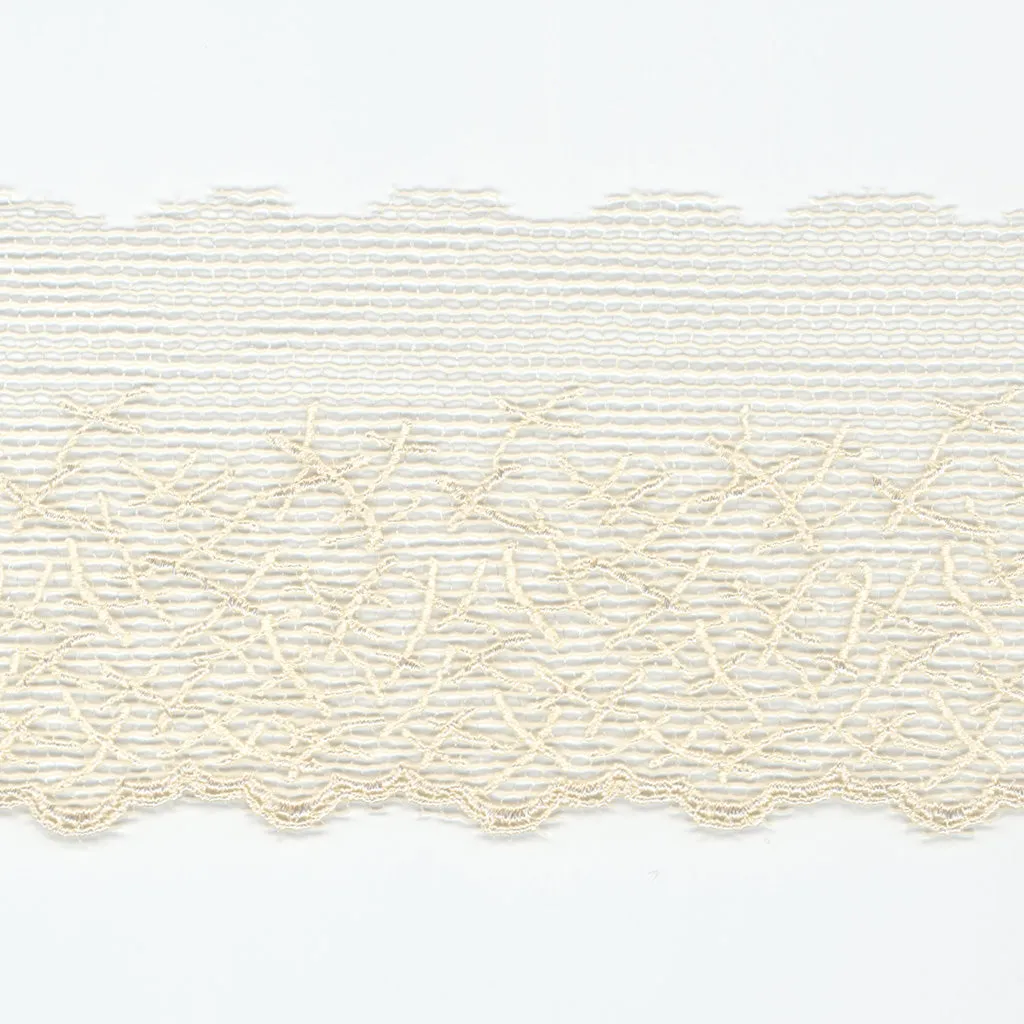 Embroidered Tulle Lace #158 Milk