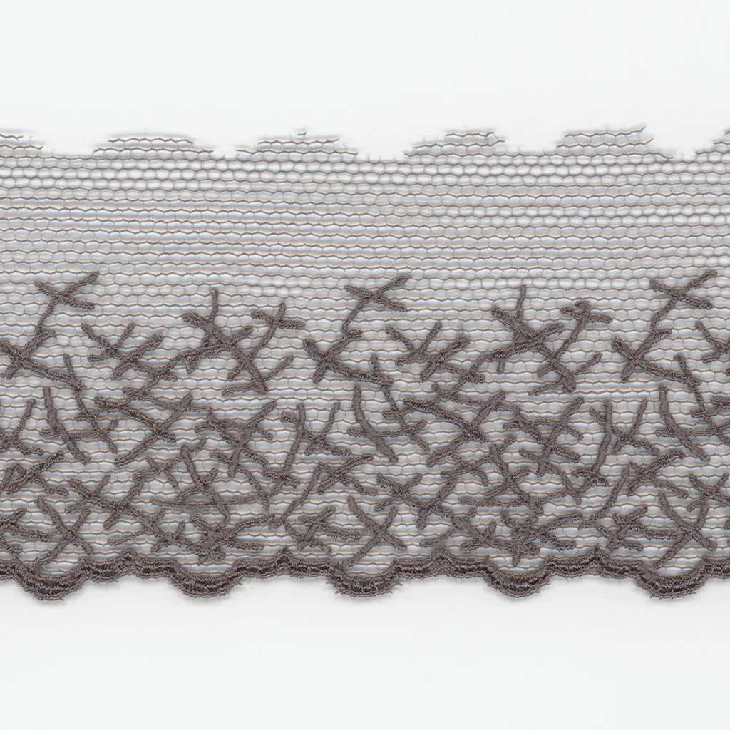 Embroidered Tulle Lace #159 Medium Gray