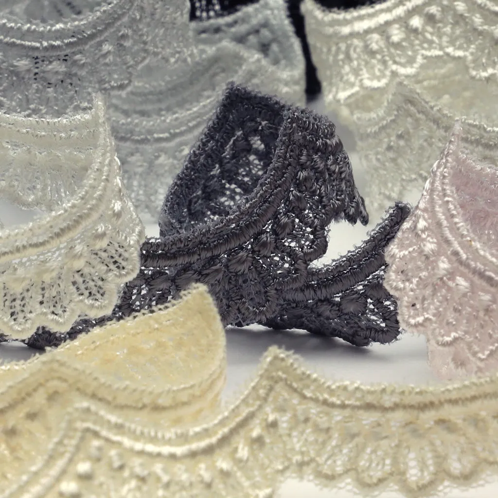 Embroidered Tulle Lace #50 Black