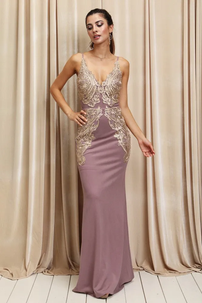 Embroidery maxi dress