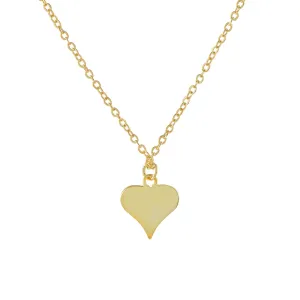Engraved Mini Solid Heart Necklace
