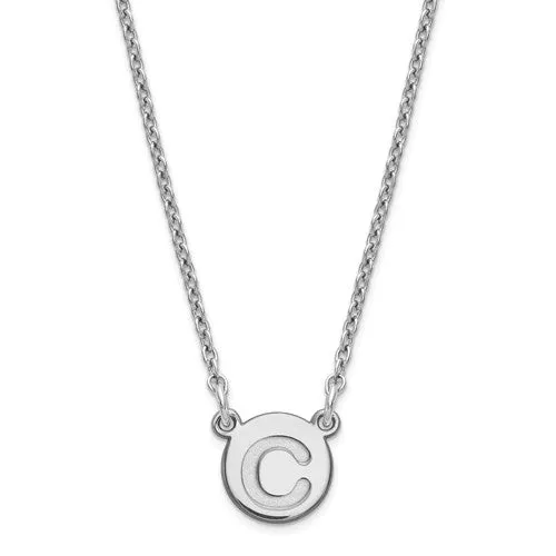 Engraved Tiny 8mm Circle Disc Initial Necklace