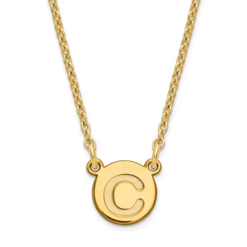Engraved Tiny 8mm Circle Disc Initial Necklace