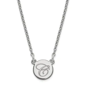 Engraved Tiny 8mm Circle Disc Initial Necklace