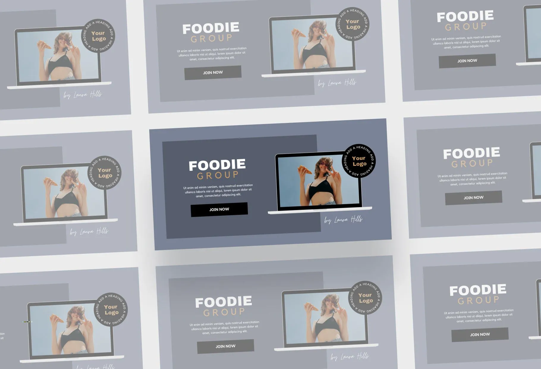 Facebook Group Banner Charcoal Canva Templates
