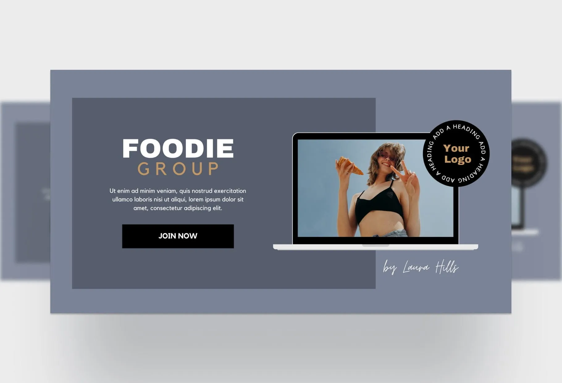 Facebook Group Banner Charcoal Canva Templates