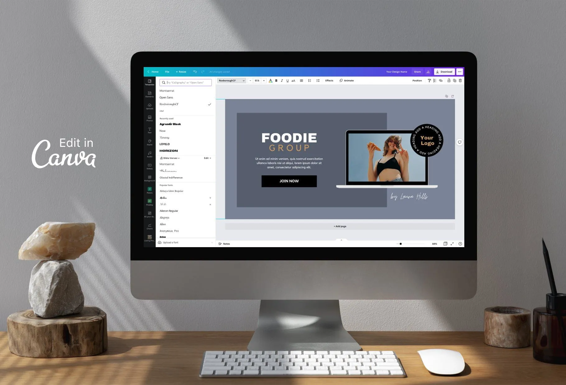 Facebook Group Banner Charcoal Canva Templates