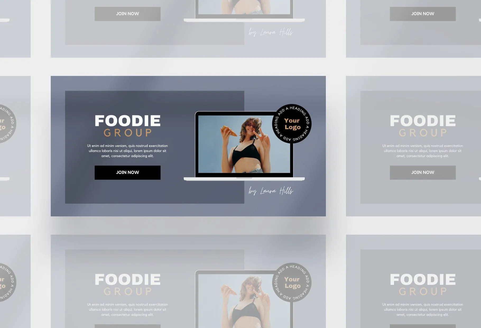 Facebook Group Banner Charcoal Canva Templates