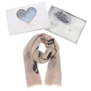 Feathers With Foil Boxed Scarf