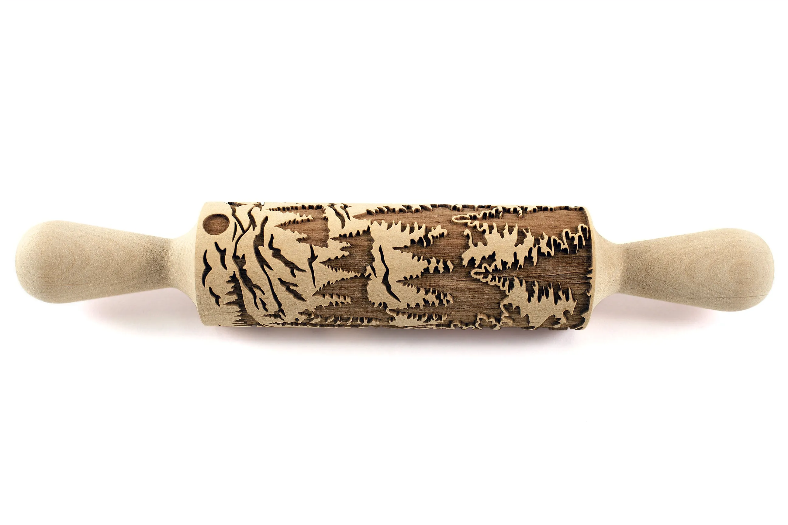Fir Forest Rolling Pin , Spruce Grove, Mountains, Embossed Cookies, Christmas Gift