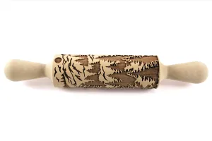 Fir Forest Rolling Pin , Spruce Grove, Mountains, Embossed Cookies, Christmas Gift