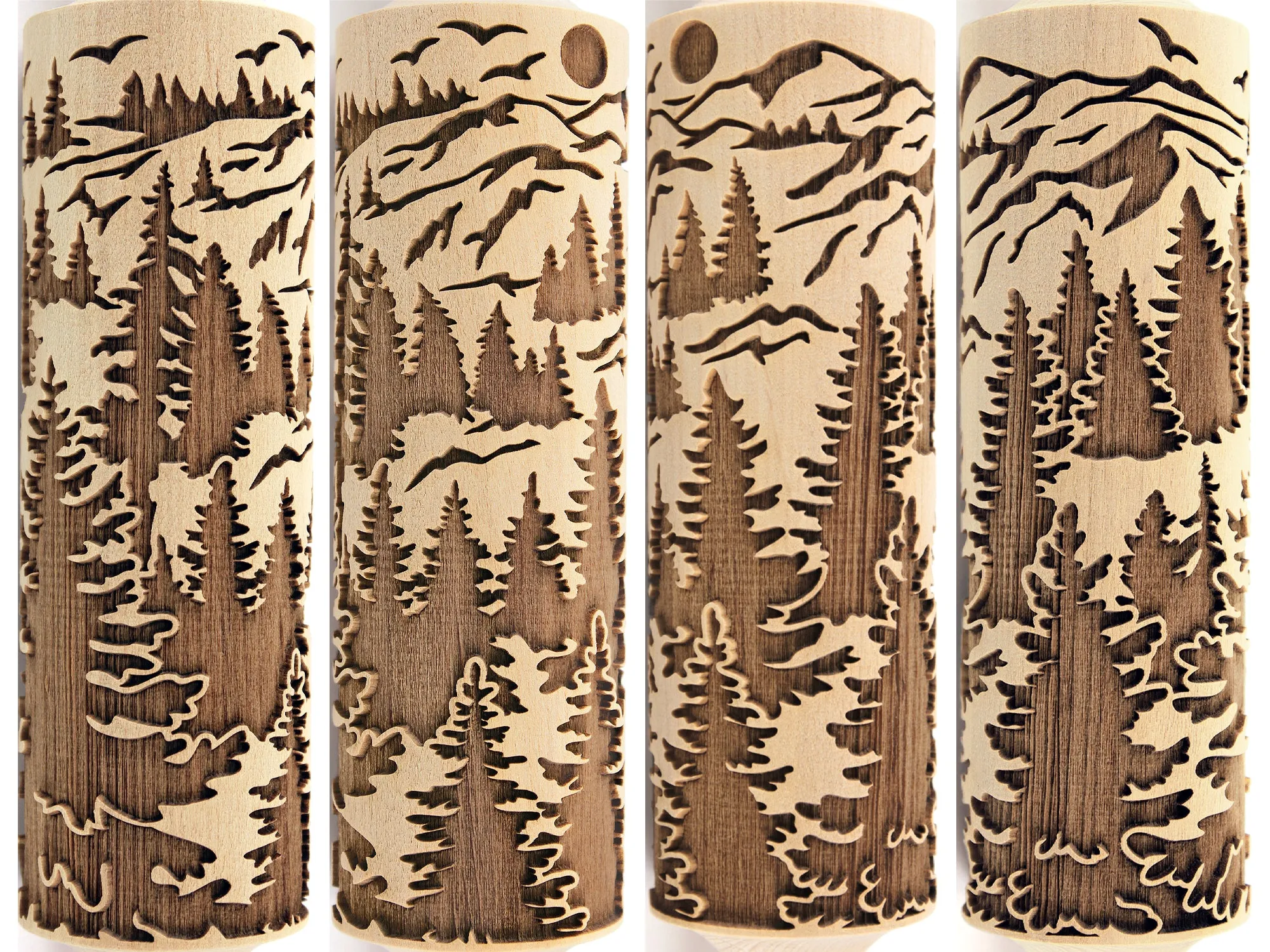 Fir Forest Rolling Pin , Spruce Grove, Mountains, Embossed Cookies, Christmas Gift