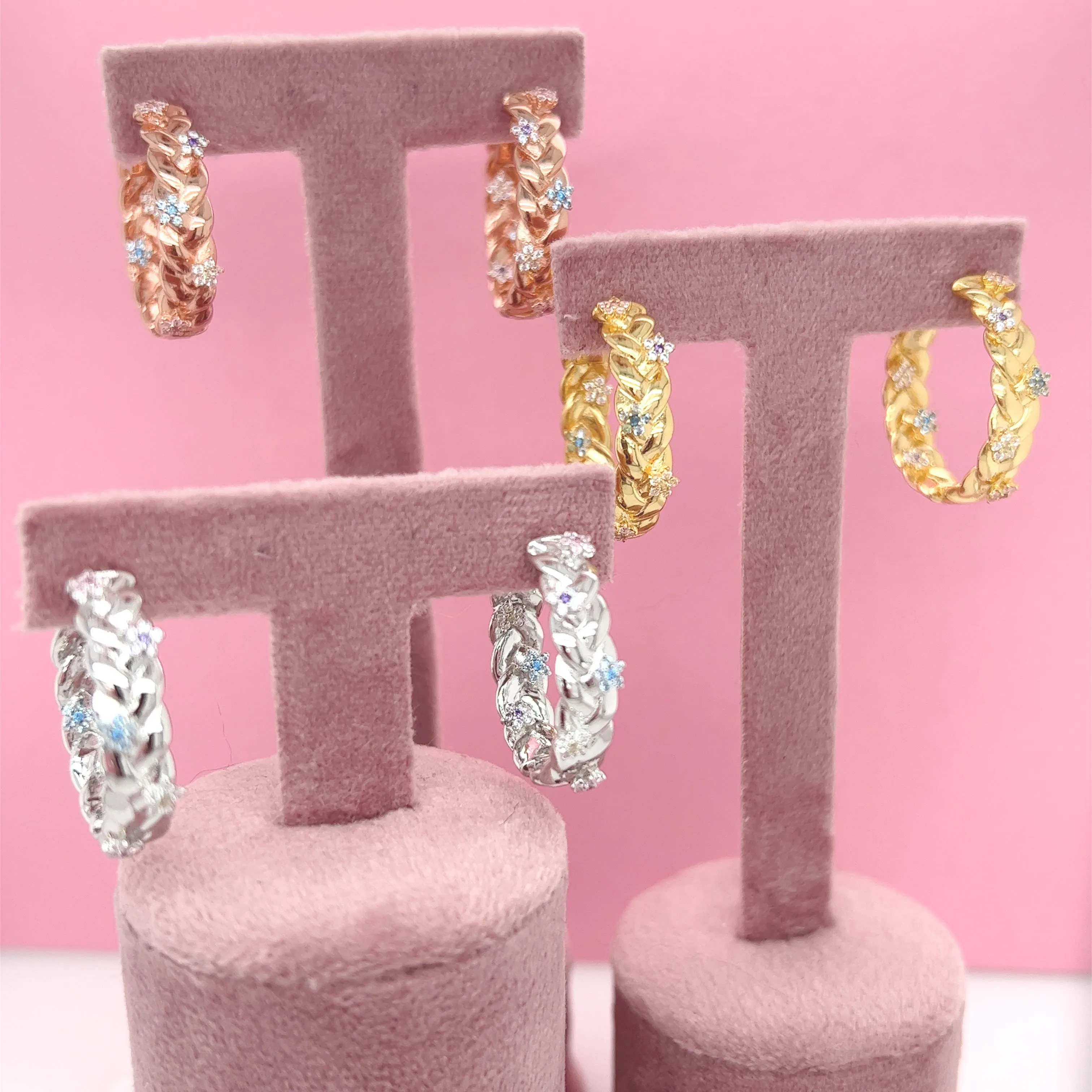 Flower, Gleam and Glow Hoop Earrings