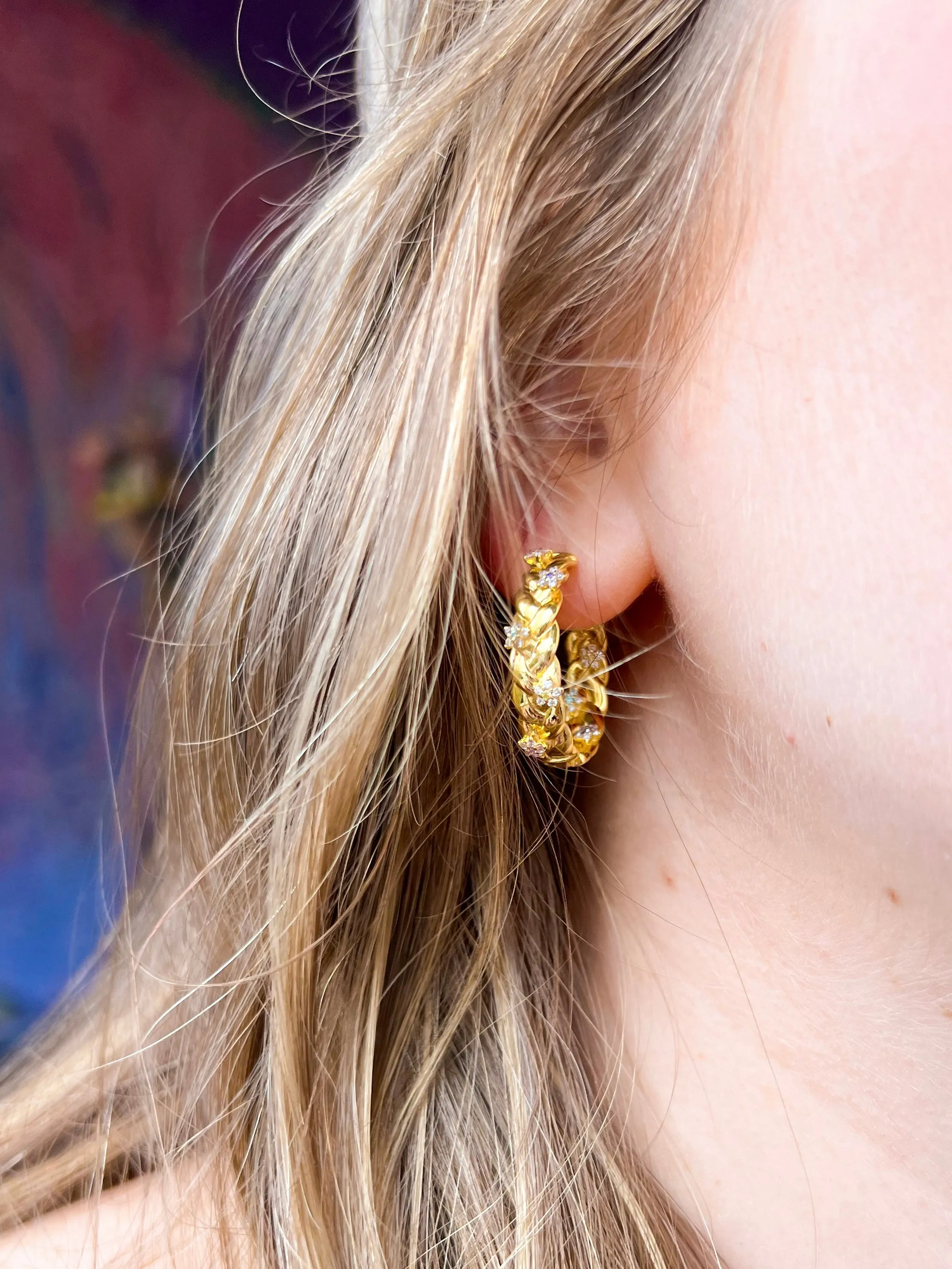 Flower, Gleam and Glow Hoop Earrings