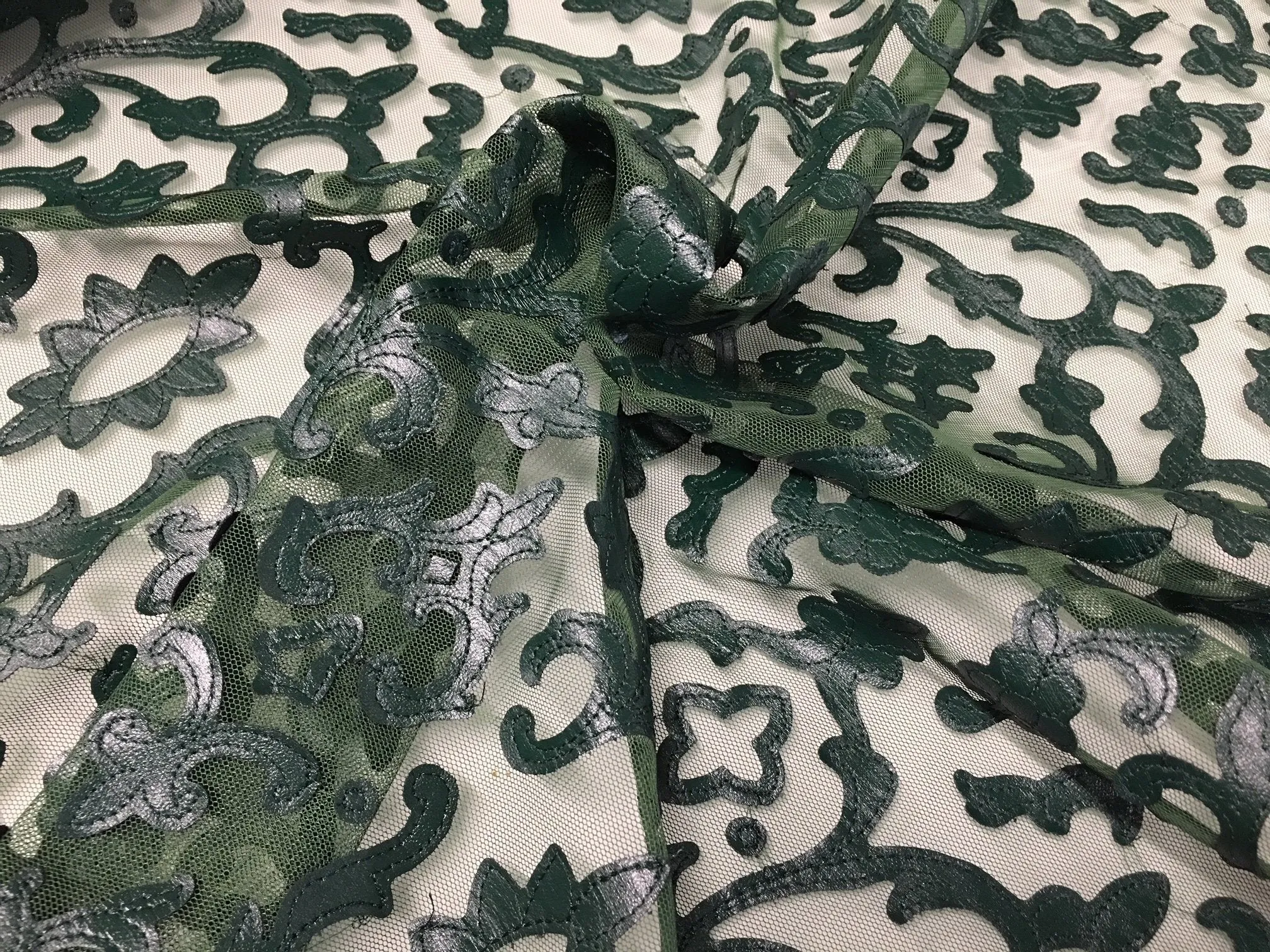 Forest Design Kyoto Style Faux Leather Fabric
