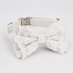 Free Engraving | Wedding Dog Collar Bow Tie with matching bandana for Dog&Cat Collar Pet Accessories