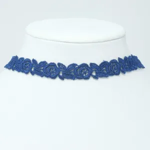 Freya Navy Blue Rose Flower Necklace
