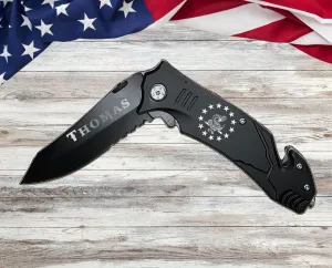 Gadsden Snake Engraved Personalized Pocket Knife Gifts, 1776 Patriotic gift for him her, Gift for Retired Dad, Fathers Day Veteran gift