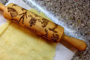 GAME, THRON Embossing Engraved Rolling Pin, Christmas Gift for Her
