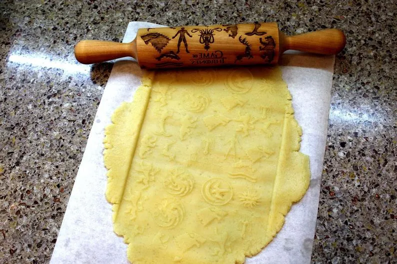 GAME, THRON Embossing Engraved Rolling Pin, Christmas Gift for Her
