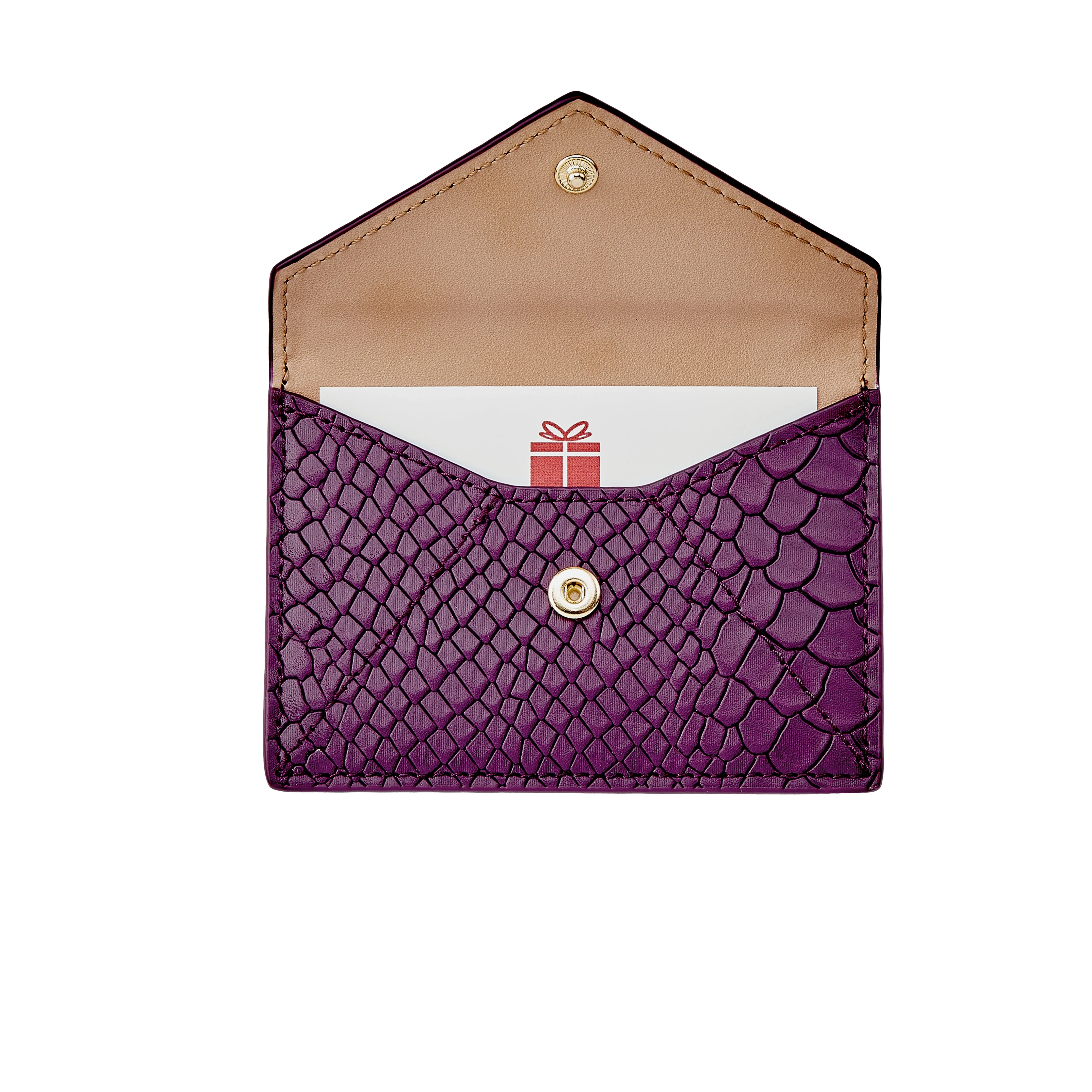 Gift Card with Personalized Leather Card Case